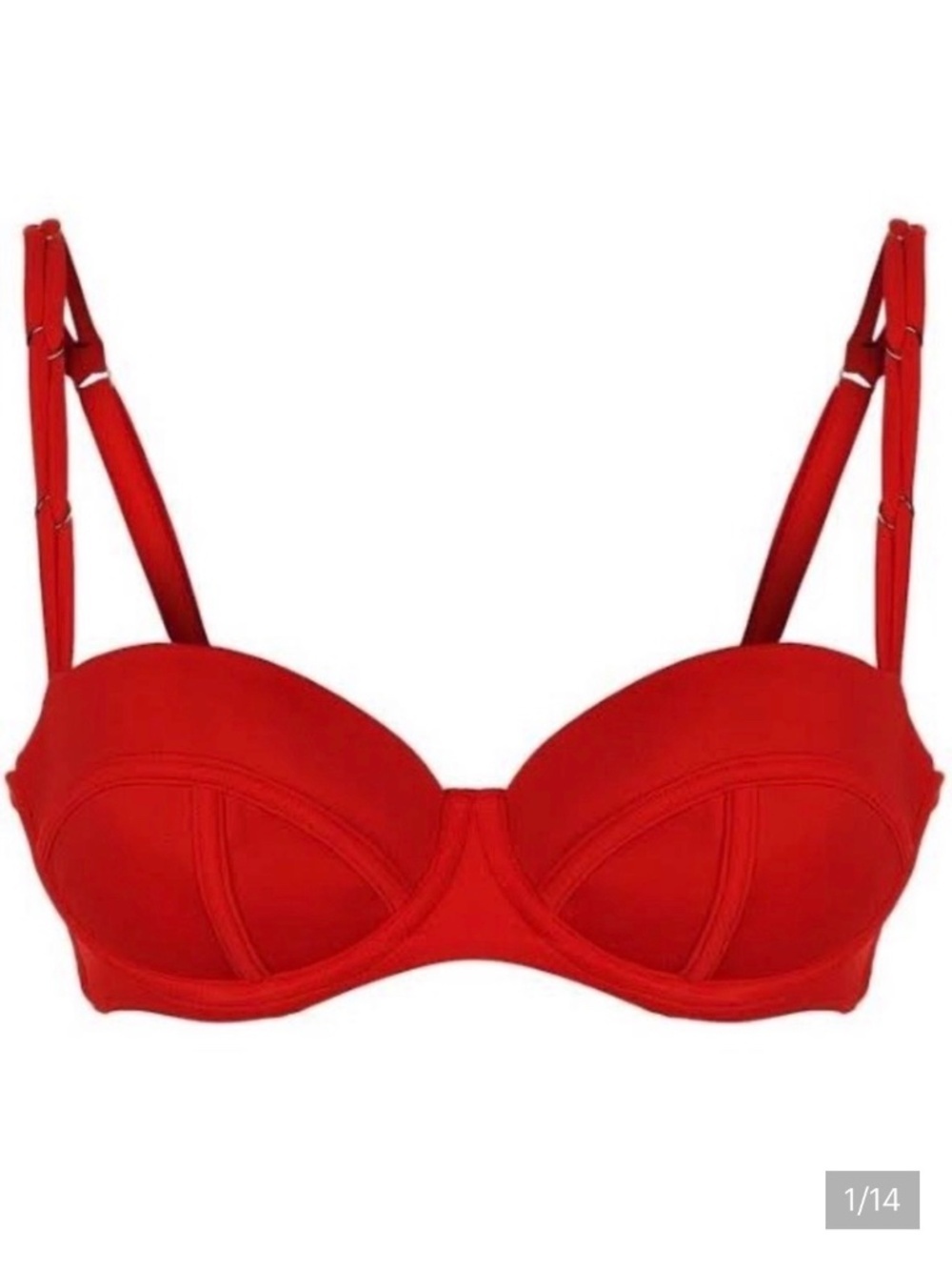 Agent Provocateur Bikini Top Montana Red NWT 36DD 36E Luxury Strappy Swimwear